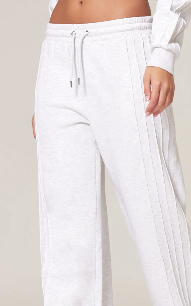 Grey Marl Seam Detail Wide Leg Joggers sold by Pretty Little Thing product image thumbnail 4