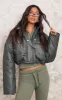 Khaki Pocket Detail Lightweight Puffer Jacket sold by Pretty Little Thing