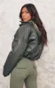 Khaki Pocket Detail Lightweight Puffer Jacket sold by Pretty Little Thing