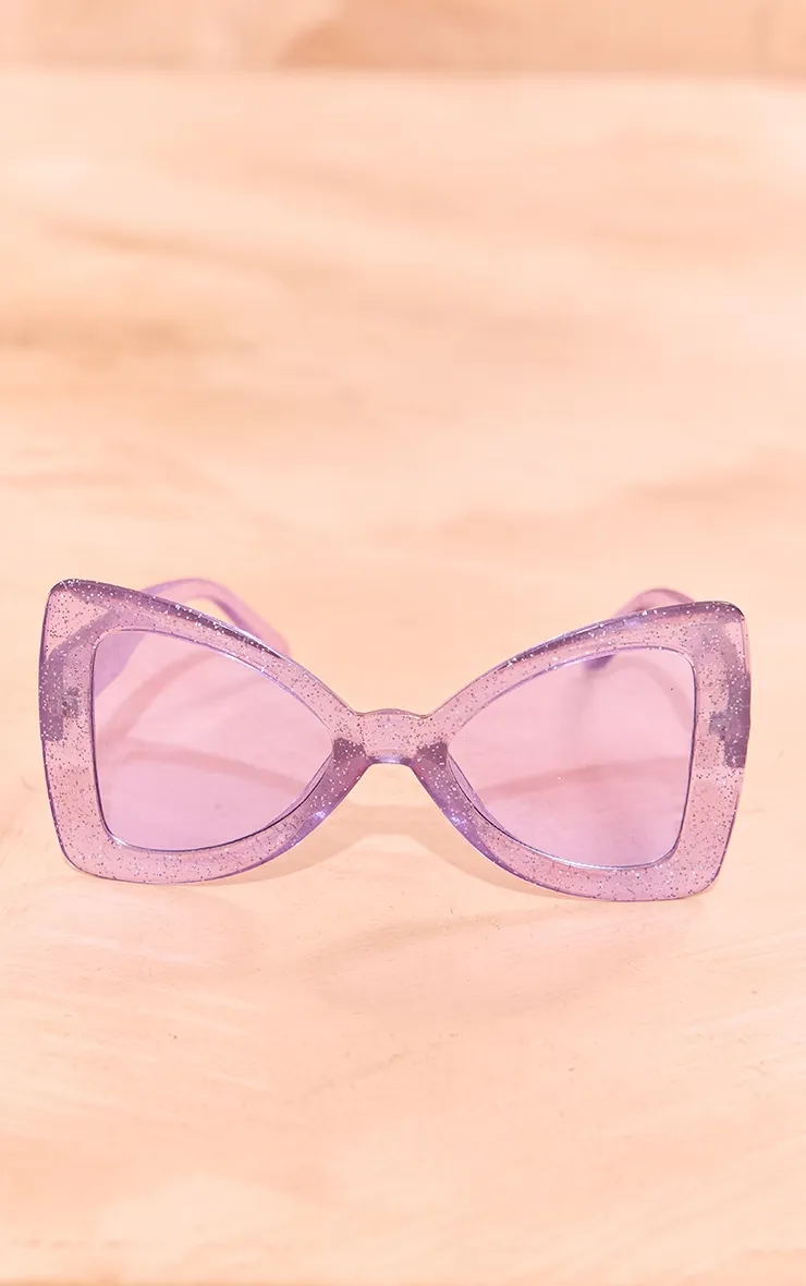 Purple Glitter Frame Oversized Sunglasses sold by Pretty Little Thing product image thumbnail 2