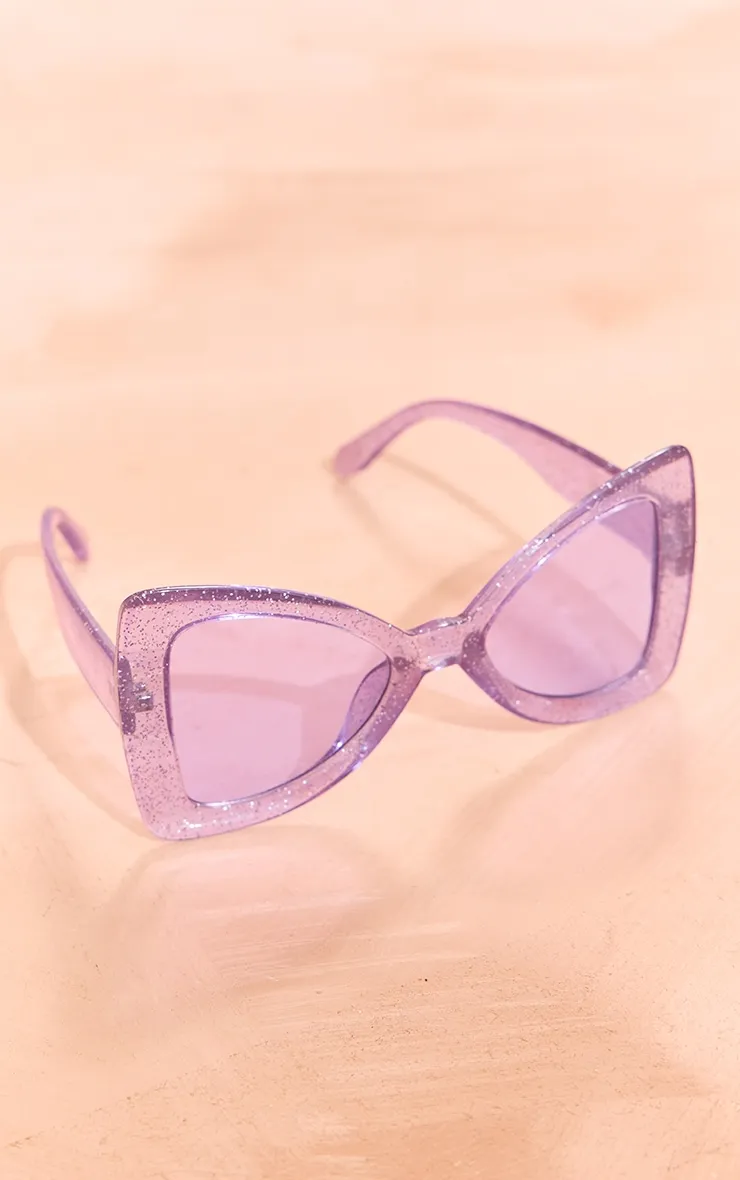 Purple Glitter Frame Oversized Sunglasses sold by Pretty Little Thing product image thumbnail 3