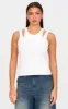White Double Layer Ribbed Vest Top sold by Pretty Little Thing
