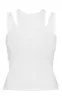 White Double Layer Ribbed Vest Top sold by Pretty Little Thing