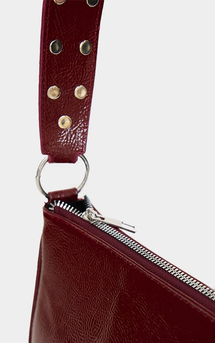 Burgundy Stud Handle Shoulder Bag sold by Pretty Little Thing product image thumbnail 4