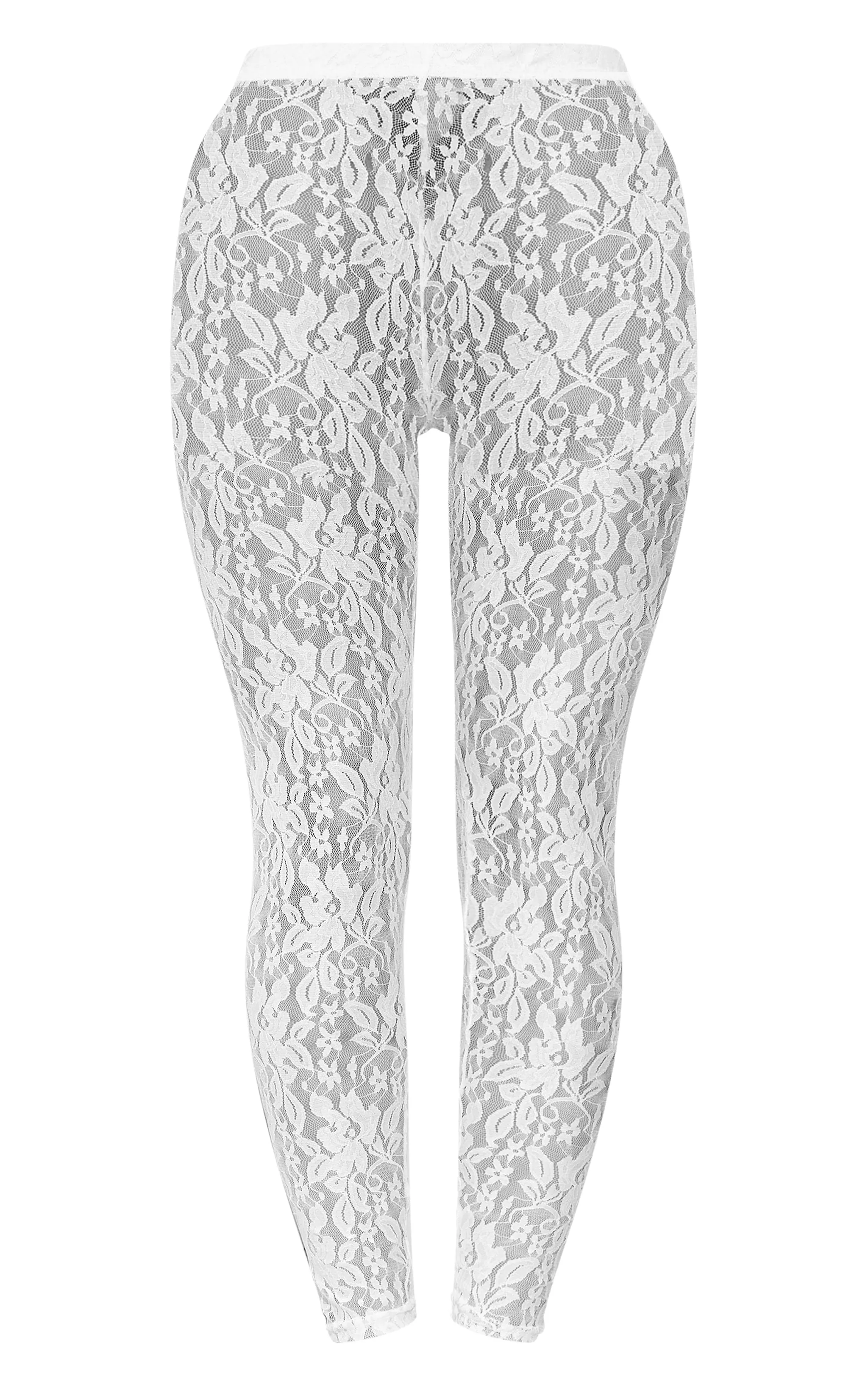 White Lace High Waisted Leggings sold by Pretty Little Thing product image thumbnail 5
