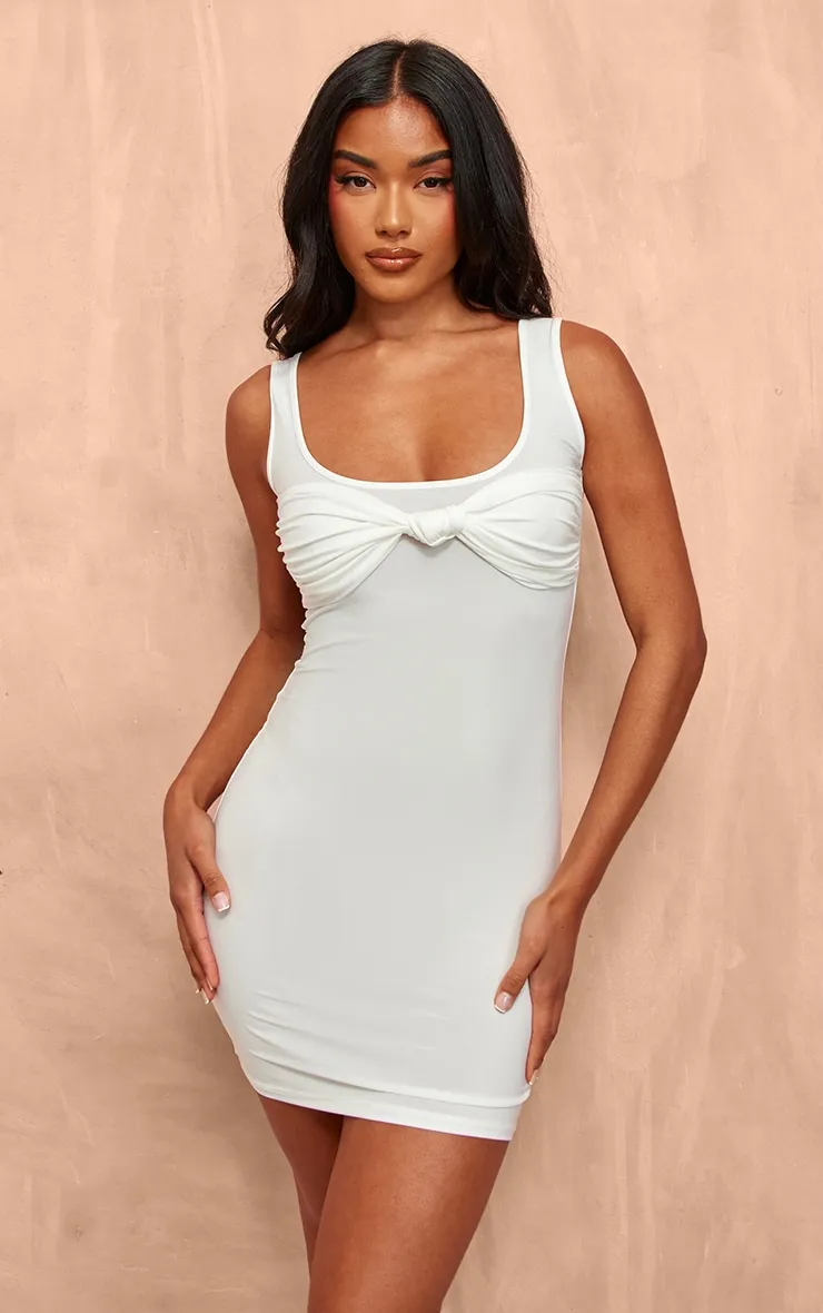 White Twist Bust Bodycon Dress sold by Pretty Little Thing product image thumbnail 3
