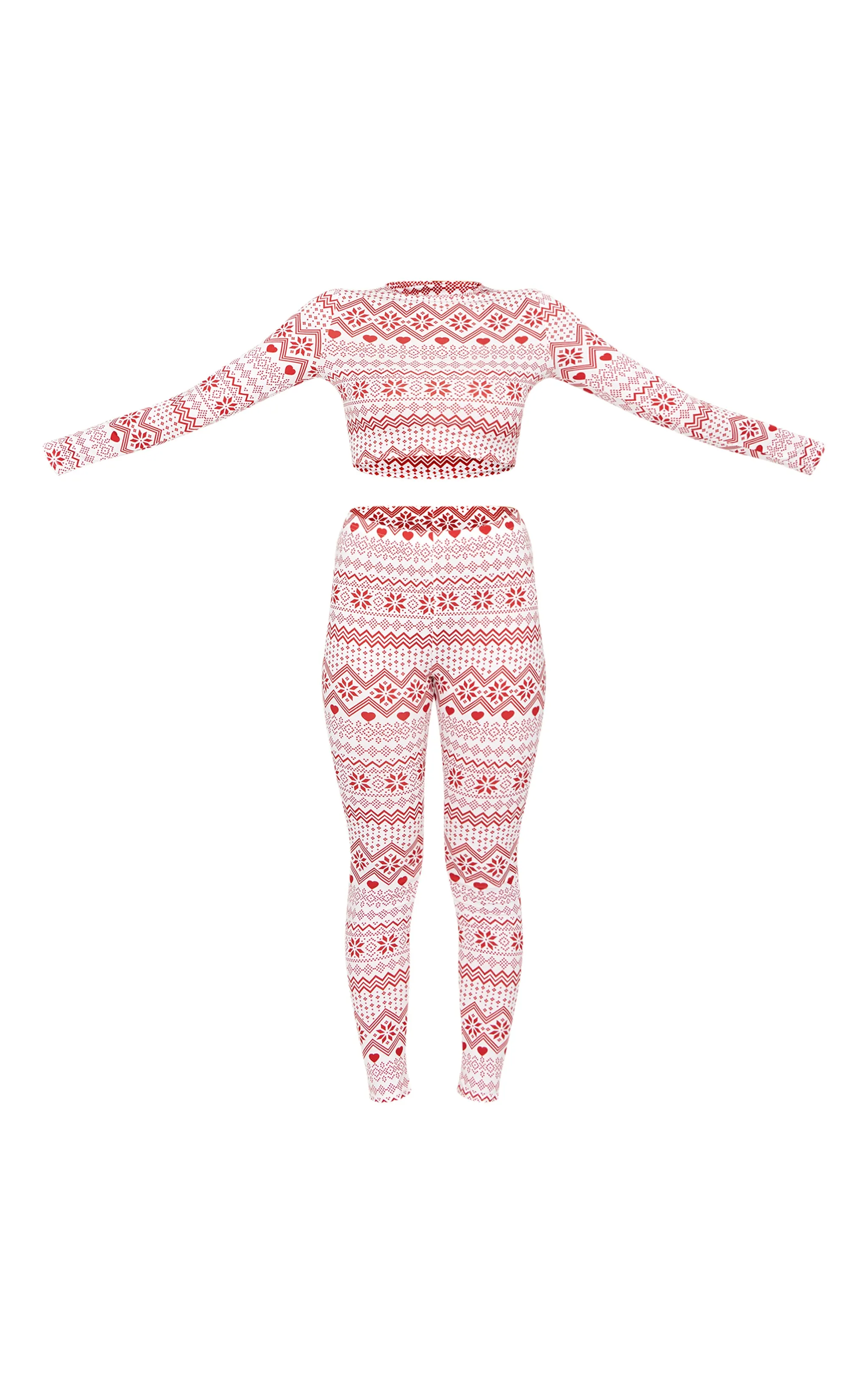 Cream Fairisle Print Long Sleeve Legging Pj Set sold by Pretty Little Thing product image thumbnail 5