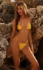 Yellow Crinkle Triangle Bikini Top sold by Pretty Little Thing