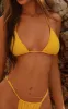 Yellow Crinkle Triangle Bikini Top sold by Pretty Little Thing