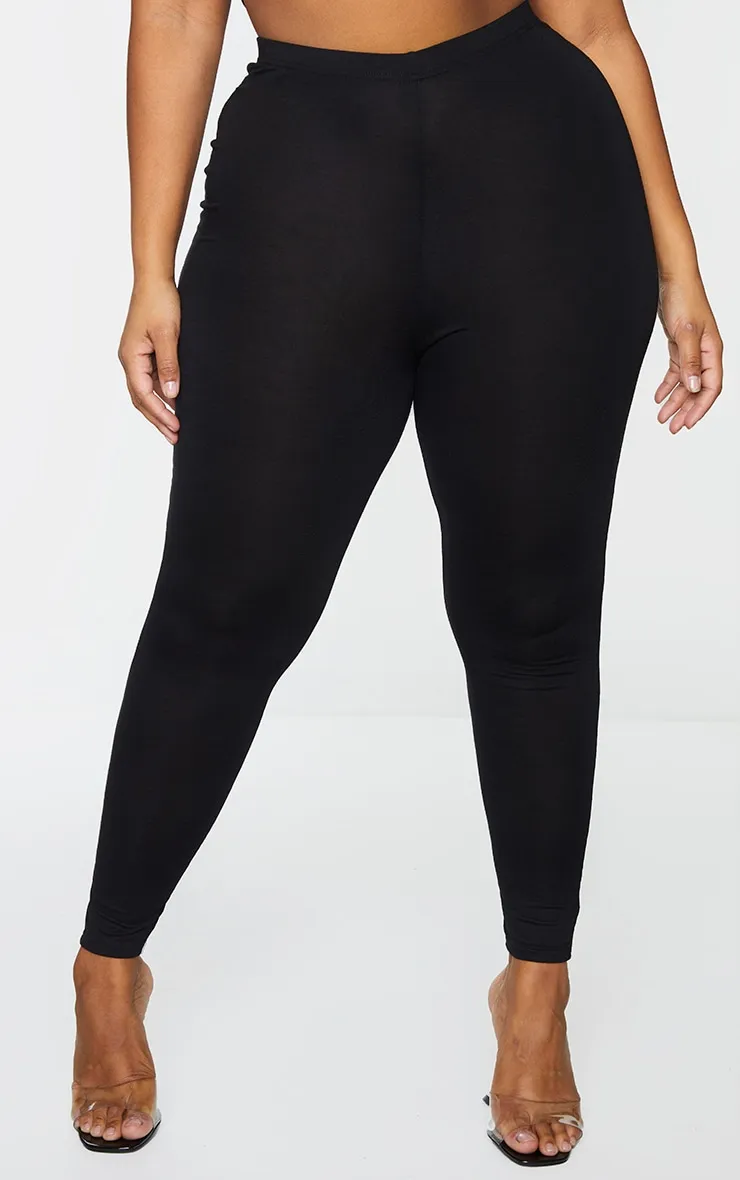 Plus Black and Grey Basic Jersey Legging 2 Pack sold by Pretty Little Thing product image thumbnail 2