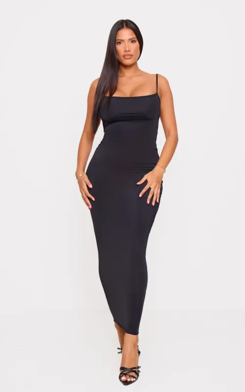 Shape Black Sculpt Strappy Back Detail Maxi Dress sold by Pretty Little Thing