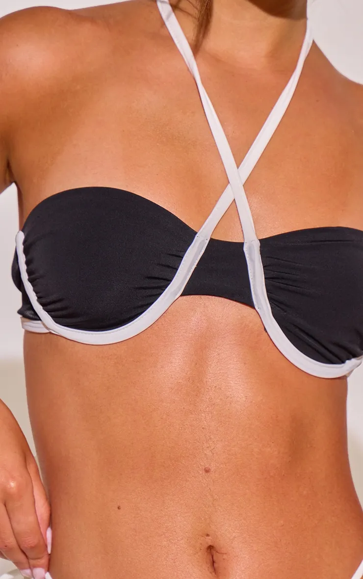 Black Contrast Tie Side Bikini Bottoms sold by Pretty Little Thing product image thumbnail 4