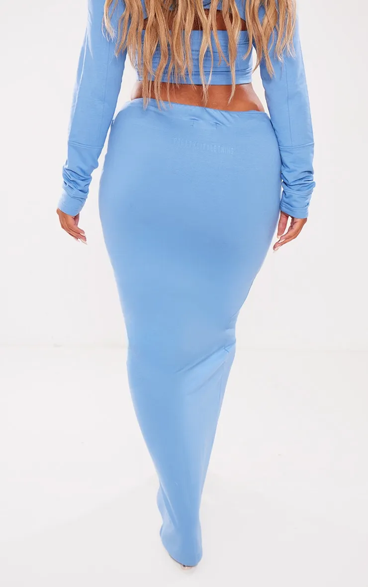 PRETTYLITTLETHING Shape Blue Soft Cotton Maxi Skirt sold by Pretty Little Thing product image thumbnail 3
