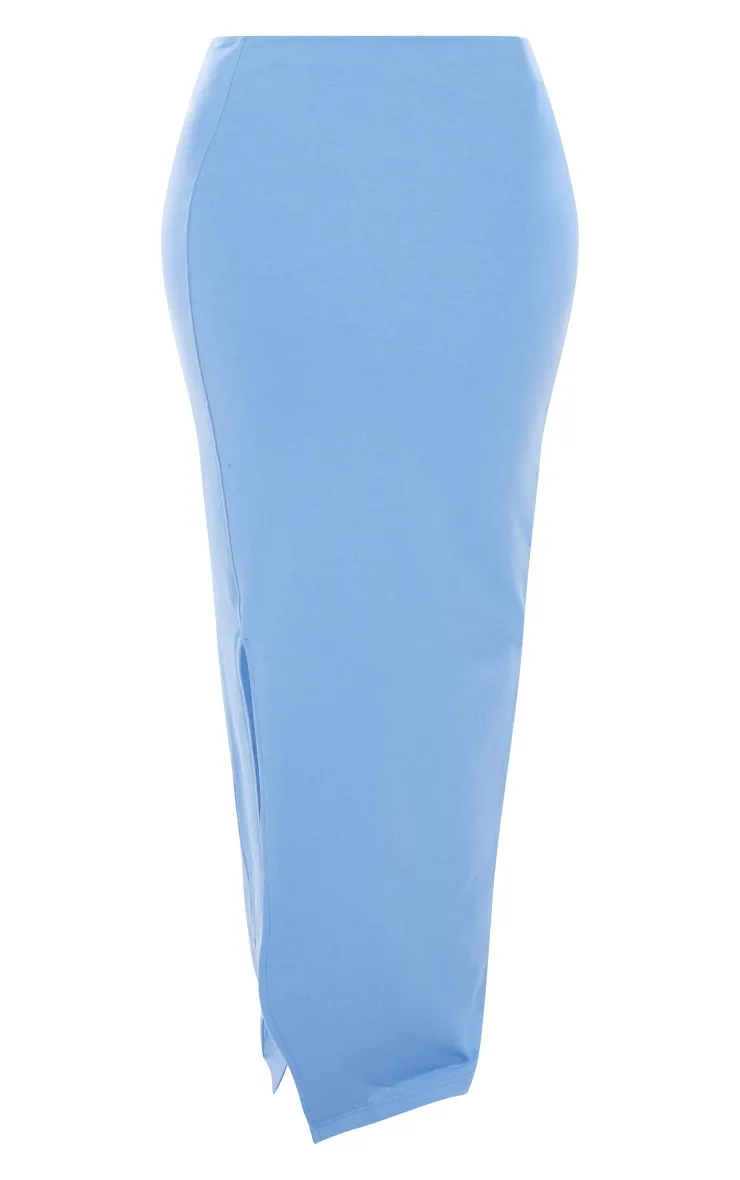 PRETTYLITTLETHING Shape Blue Soft Cotton Maxi Skirt sold by Pretty Little Thing product image thumbnail 5