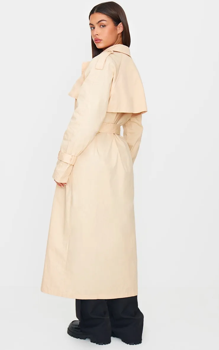 Sand Panel Detail Belted Trench Coat sold by Pretty Little Thing product image thumbnail 2