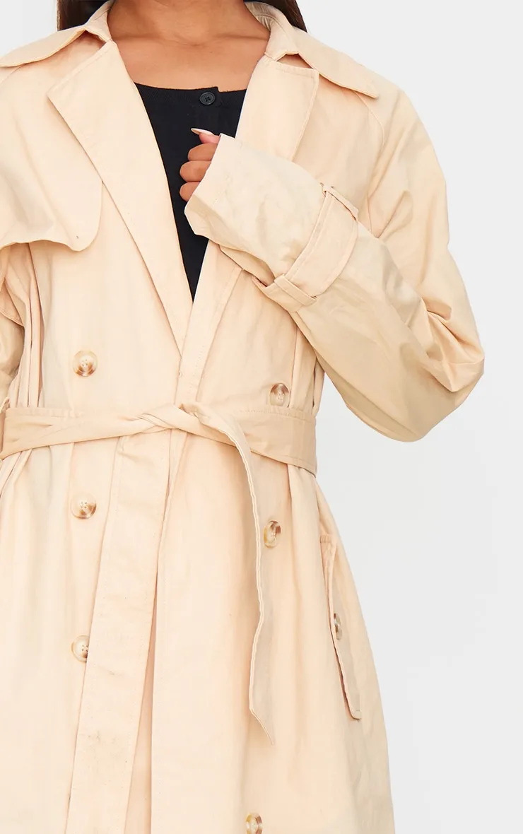 Sand Panel Detail Belted Trench Coat sold by Pretty Little Thing product image thumbnail 4