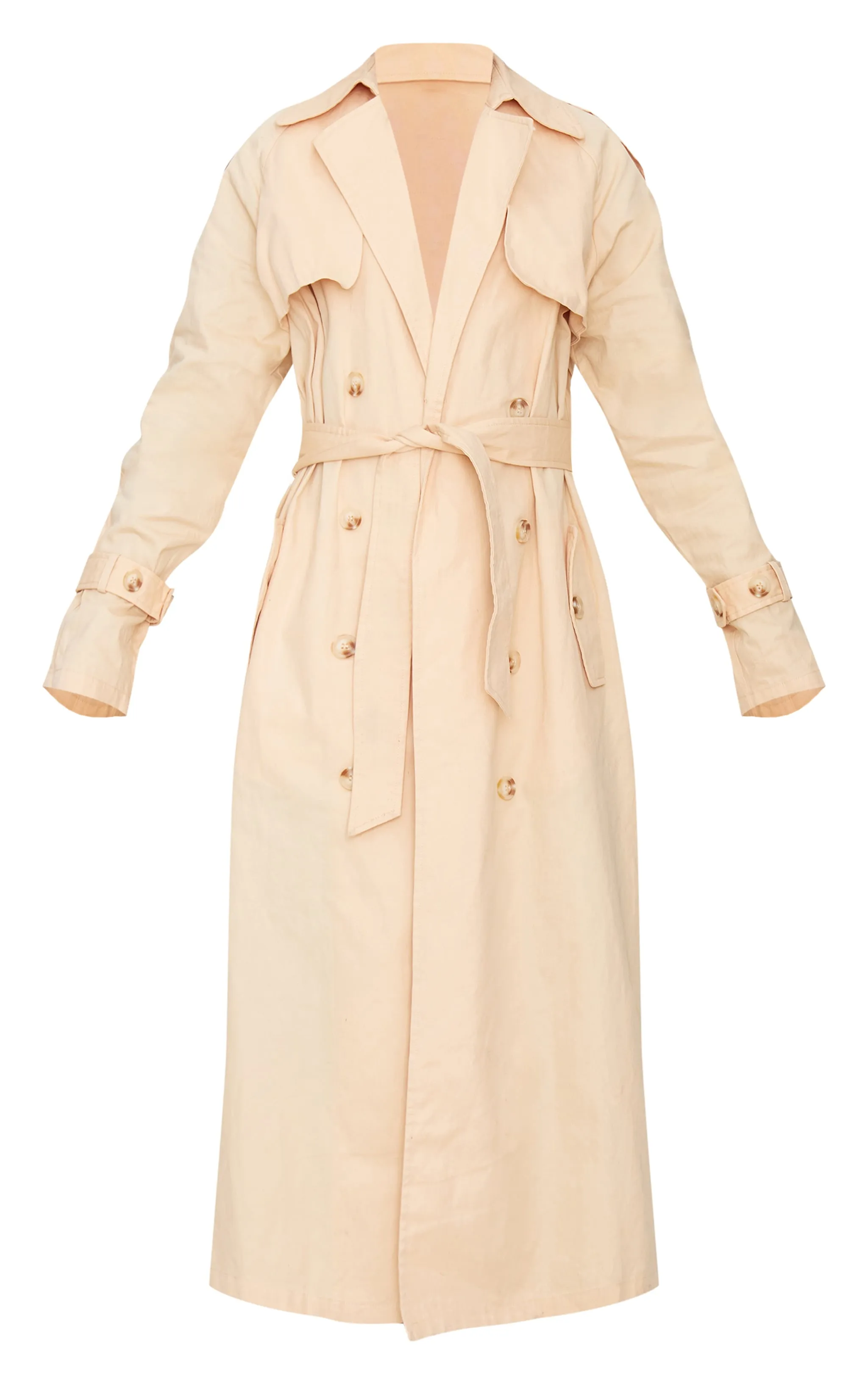 Sand Panel Detail Belted Trench Coat sold by Pretty Little Thing product image thumbnail 5