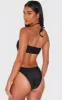 Black Extreme Cut Out Gold Trim Halter Tie Swimsuit sold by Pretty Little Thing