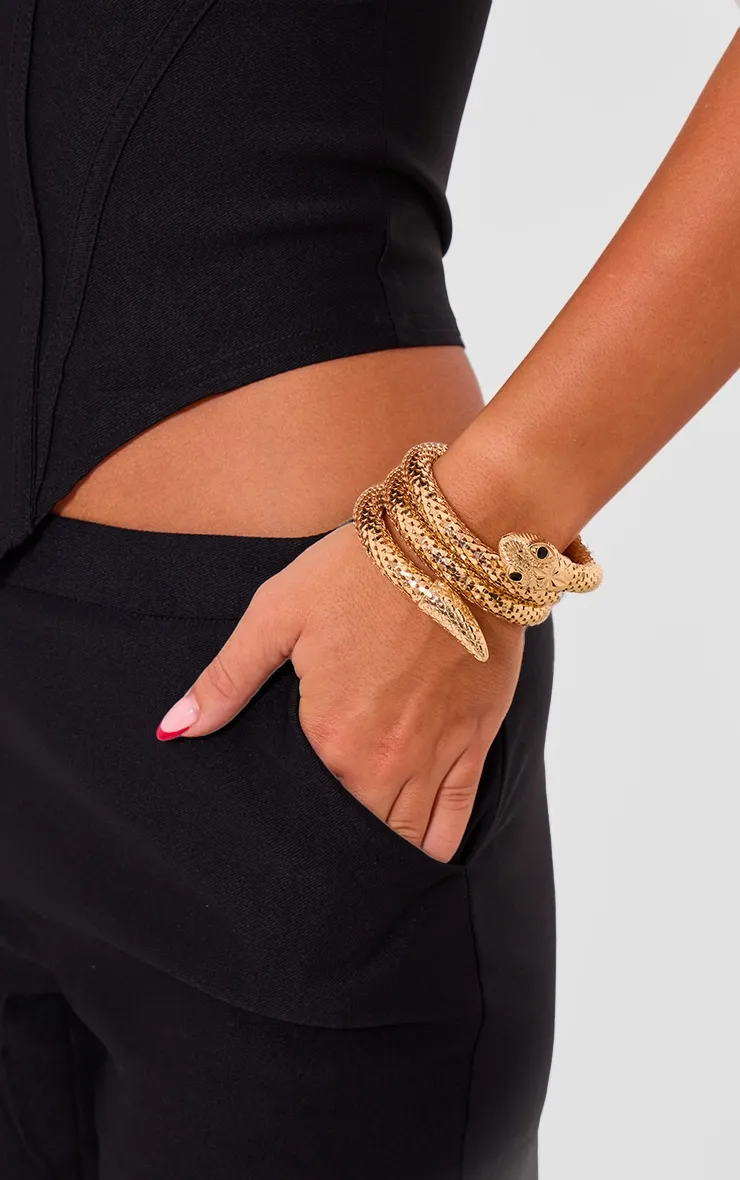 Gold Chain Snake Wrap Around Bangle sold by Pretty Little Thing
