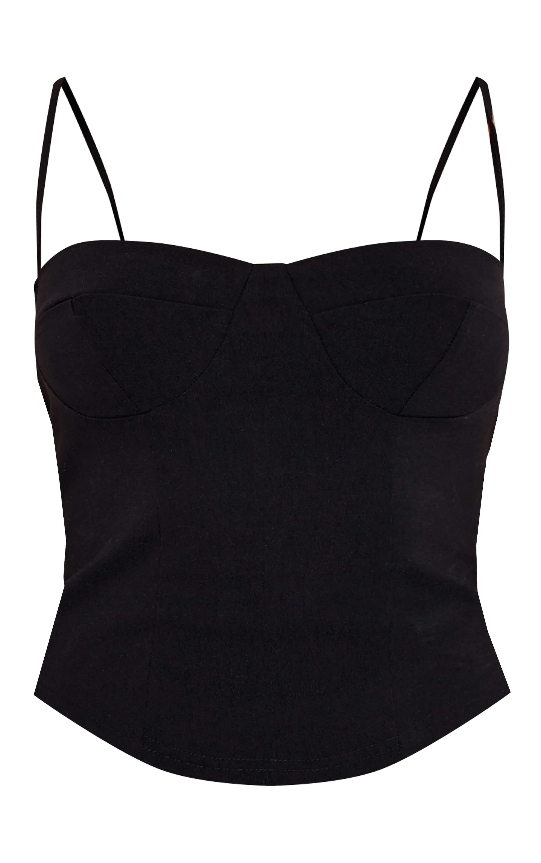 Black Curved Hem Bengaline Corset sold by Pretty Little Thing product image thumbnail 5