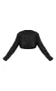 Plus Black Sequin Long Sleeve Button Up Crop Top sold by Pretty Little Thing