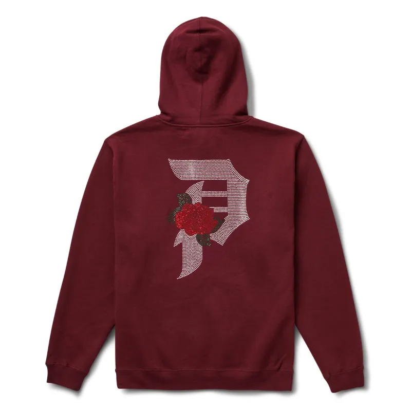 DIRTY P RHINESTONE ROSE HOOD sold by Primitive