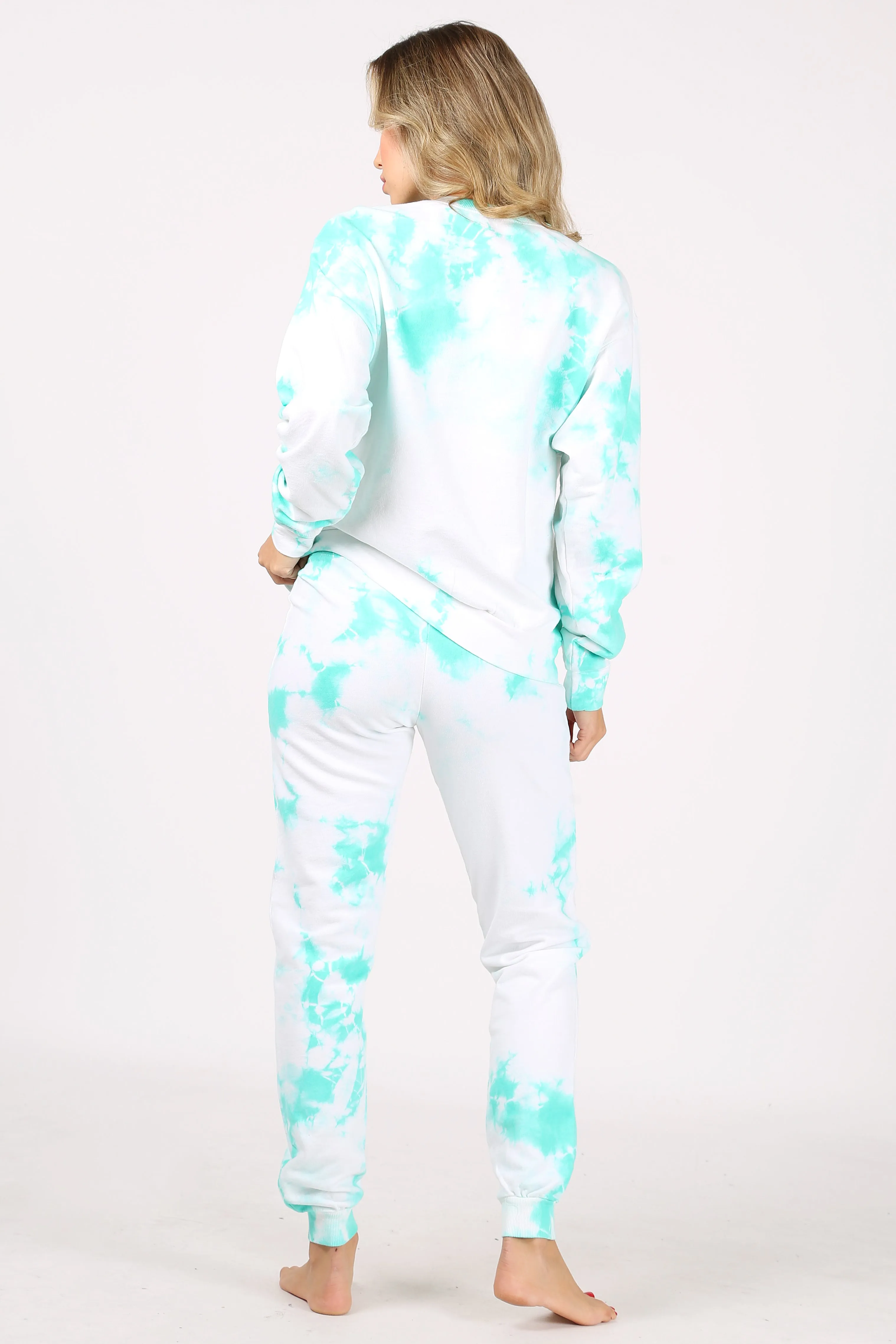 Cloud Burst Tie-Dye Jogger Pants - Mint / White sold by Prince Peter Collection product image thumbnail 3