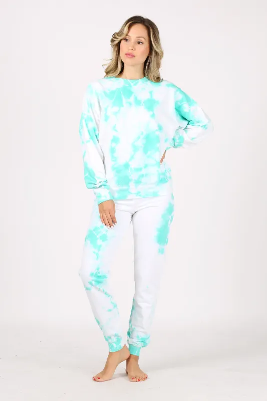 Cloud Burst Tie-Dye Pullover - Mint / White sold by Prince Peter Collection