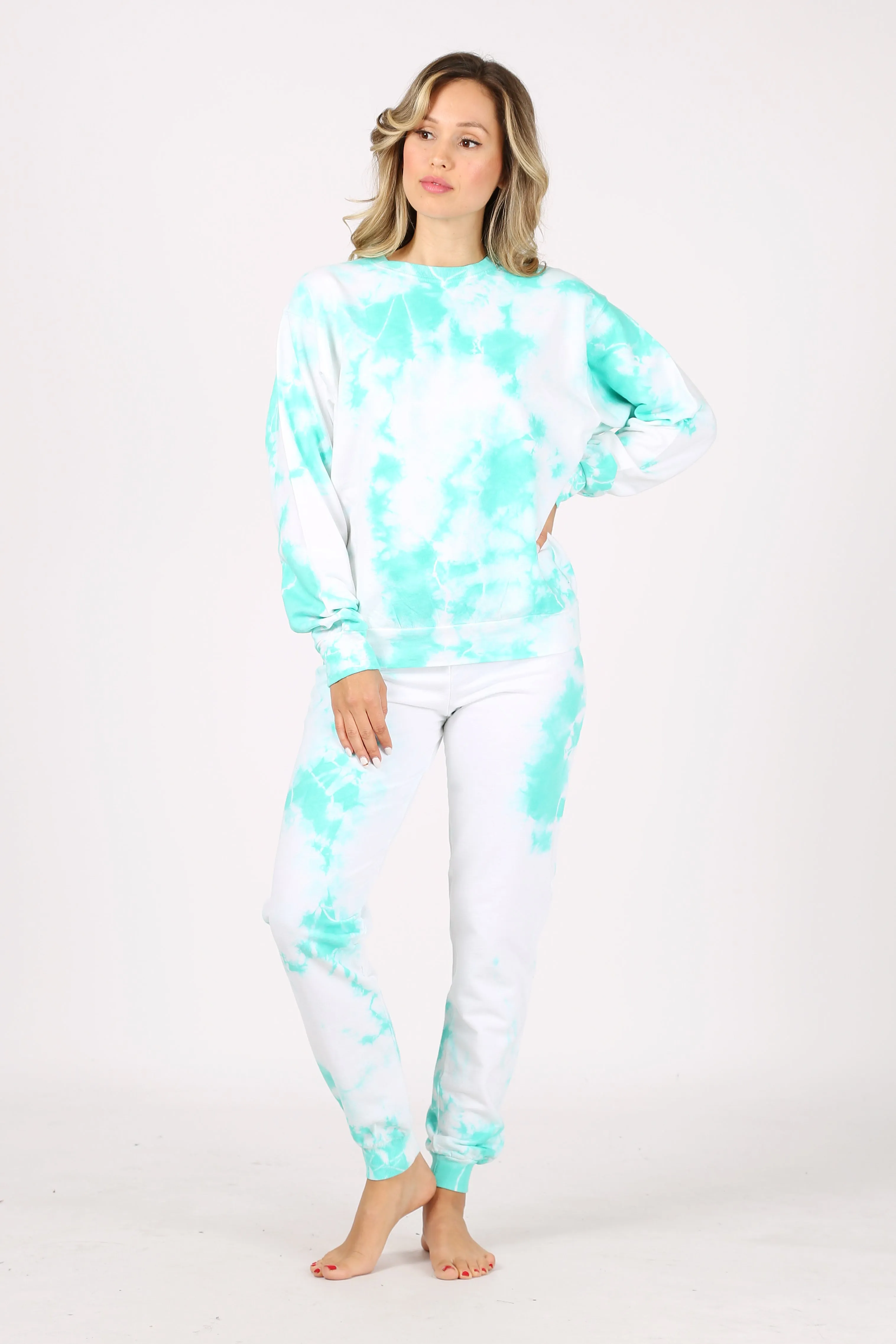 Cloud Burst Tie-Dye Pullover - Mint / White sold by Prince Peter Collection