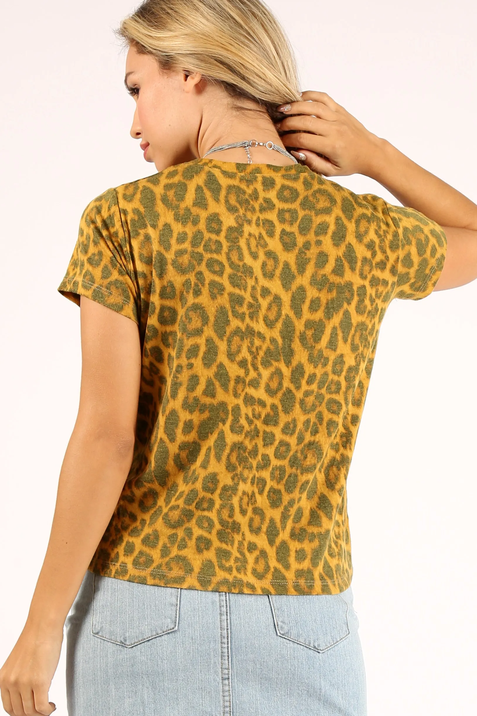 Leopard Print Tee Mustard sold by Prince Peter Collection product image thumbnail 4