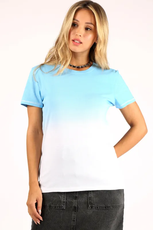 Blue To White Dip-Dye Tee made by Prince Peter Collection
