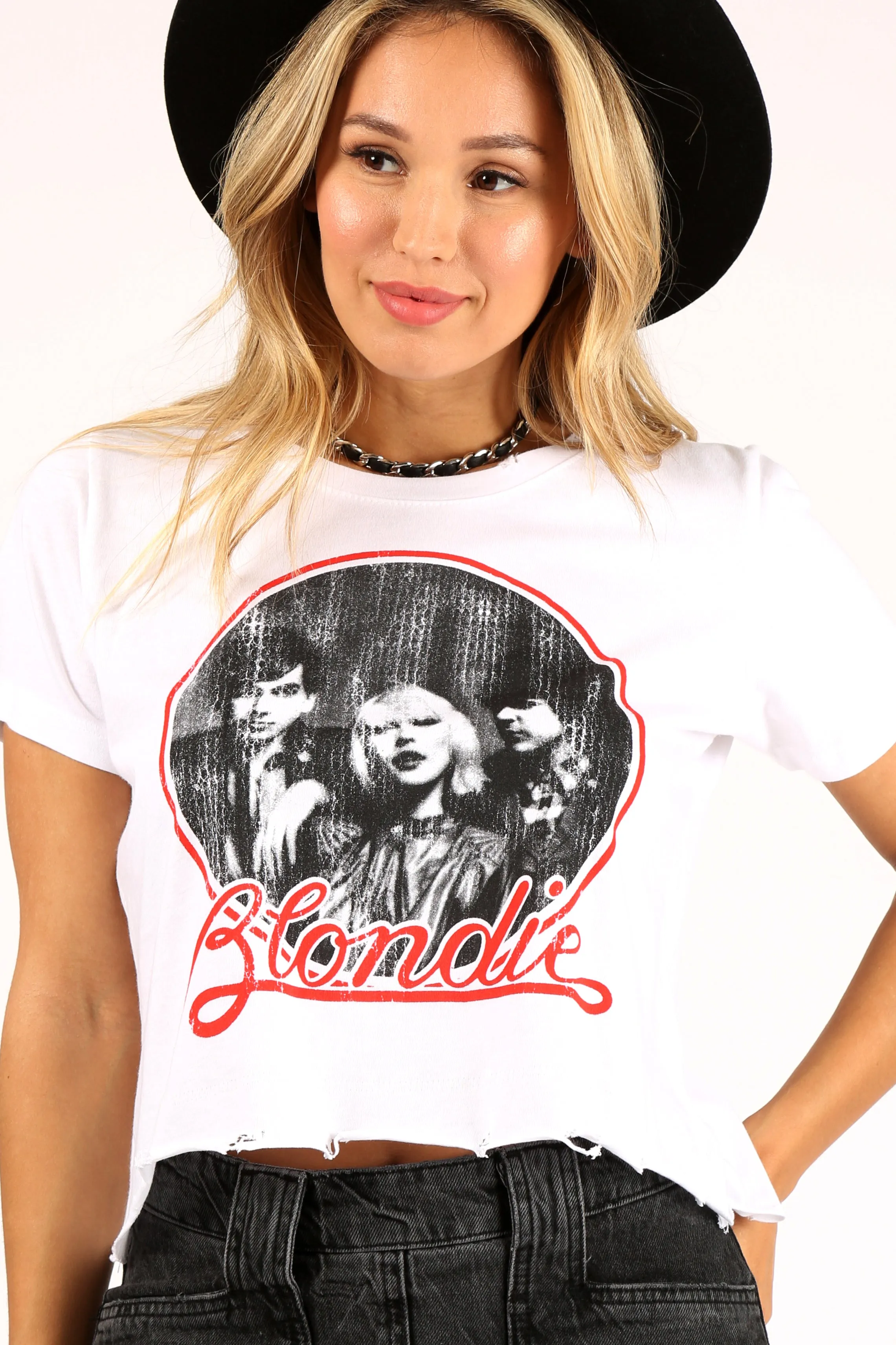 Blondie Logo Distressed Crop Top sold by Prince Peter Collection product image thumbnail 2