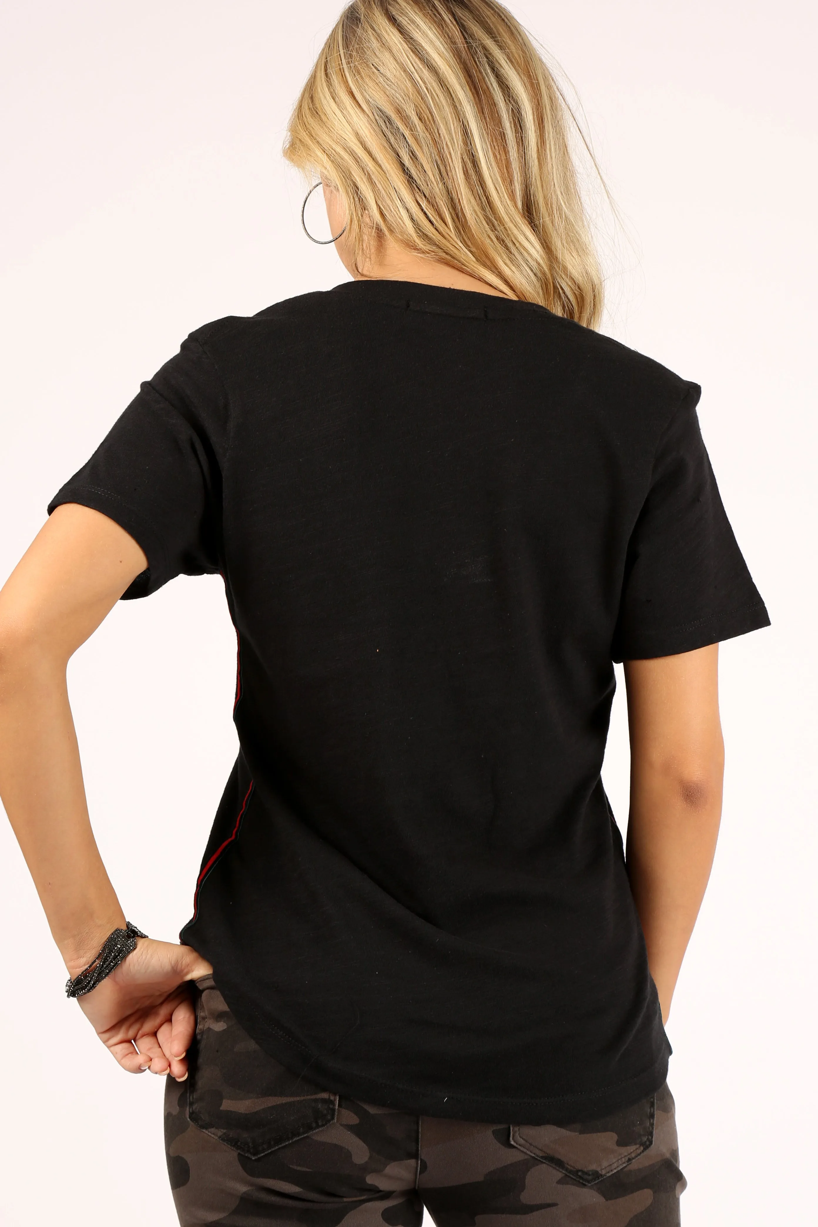 Distressed V-Neck Slub Tee With Taping sold by Prince Peter Collection product image thumbnail 4