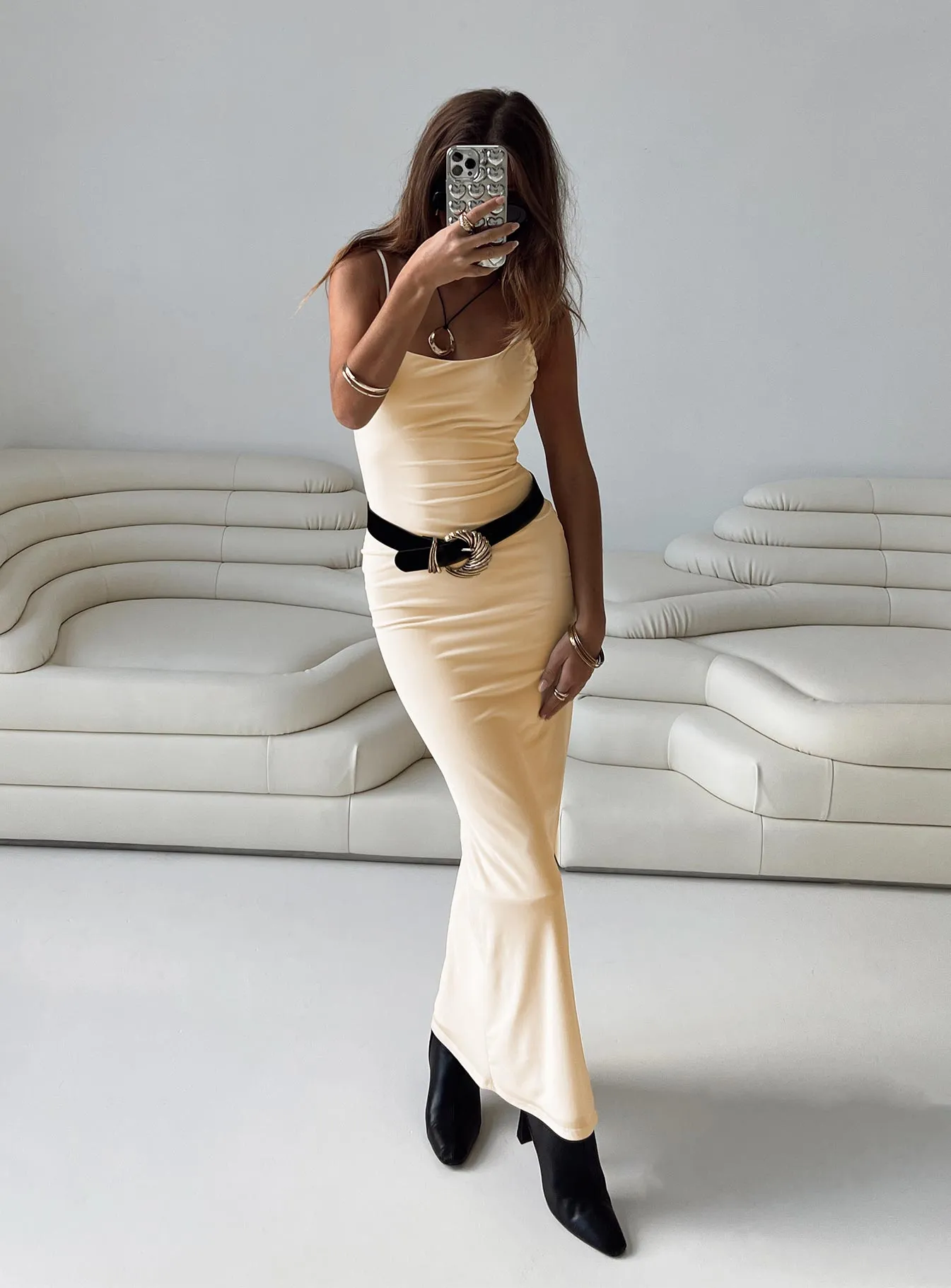 Knox Maxi Dress Peach sold by Princess Polly