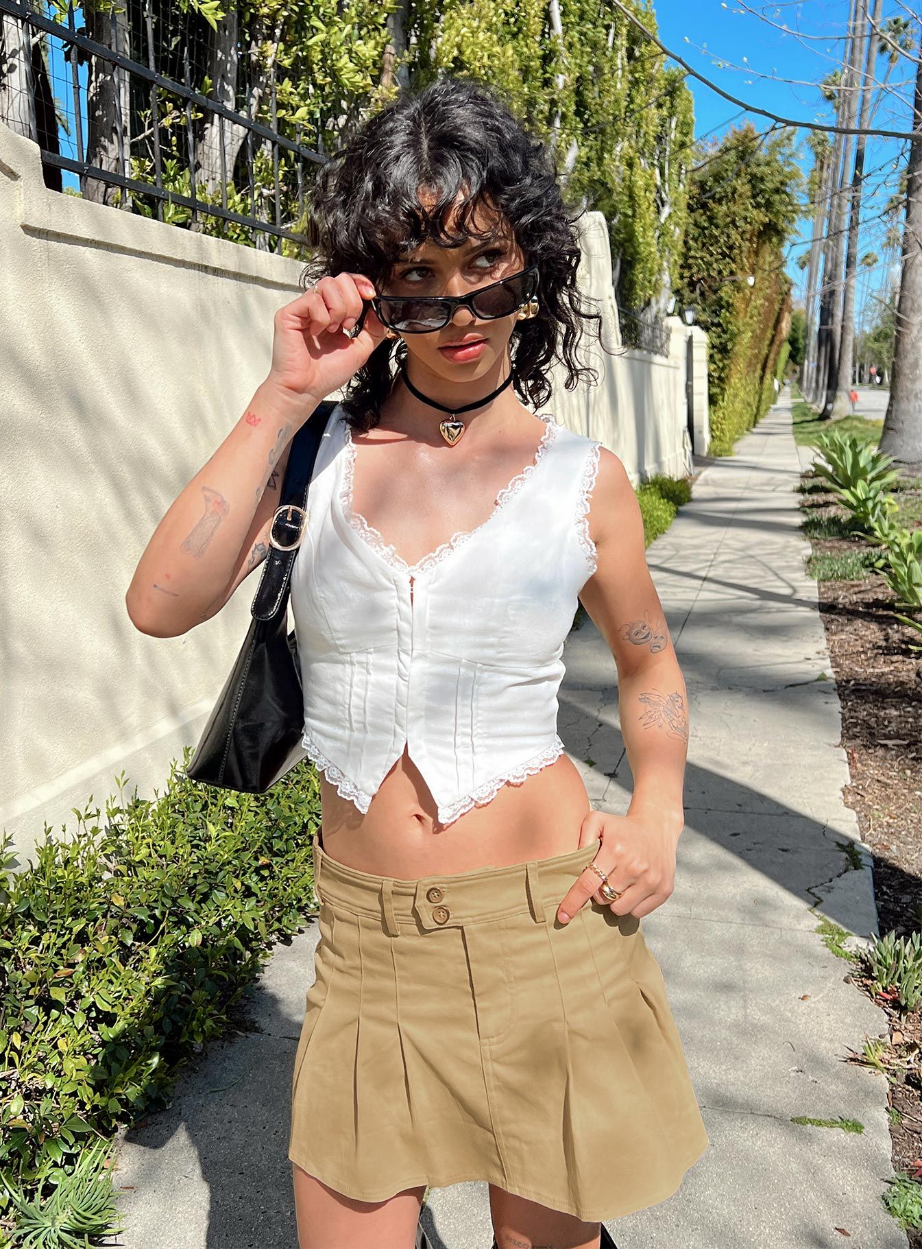 Amira Mini Skirt Beige sold by Princess Polly product image thumbnail 2