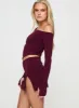 Jalis One Shoulder Set Burgundy sold by Princess Polly