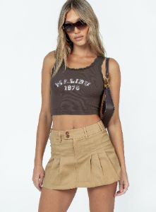 Amira Mini Skirt Beige sold by Princess Polly