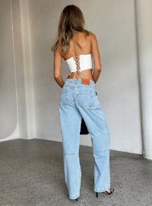 Khadeeja Light Wash Jeans Denim sold by Princess Polly