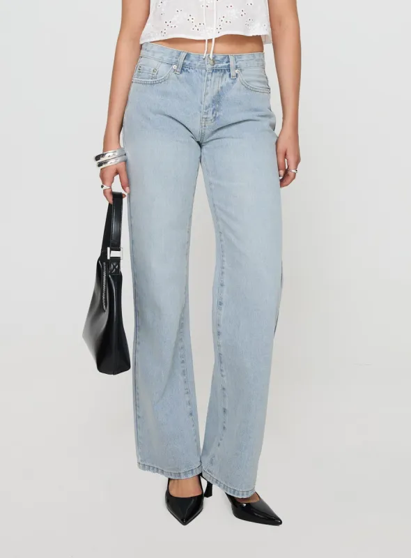 Copperfield Baggy Denim Jeans Light Blue Wash sold by Princess Polly