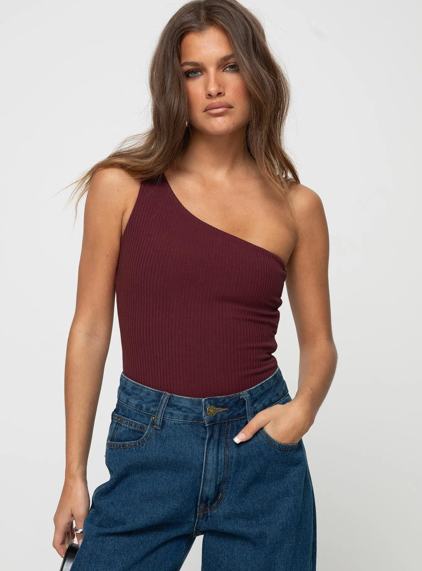 Rueful Bodysuit Burgundy sold by Princess Polly