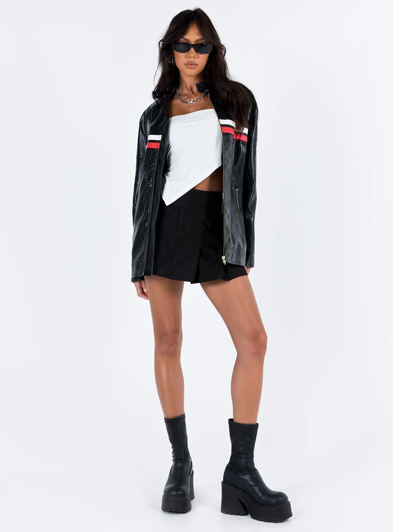 Deena Faux Leather Jacket Black sold by Princess Polly product image thumbnail 3
