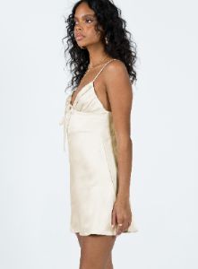 Cosmo Mini Dress Champagne sold by Princess Polly