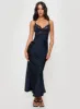 Treasure Bias Cut Maxi Dress Navy sold by Princess Polly