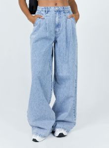 Bakali Wide Leg Jeans Light Wash sold by Princess Polly