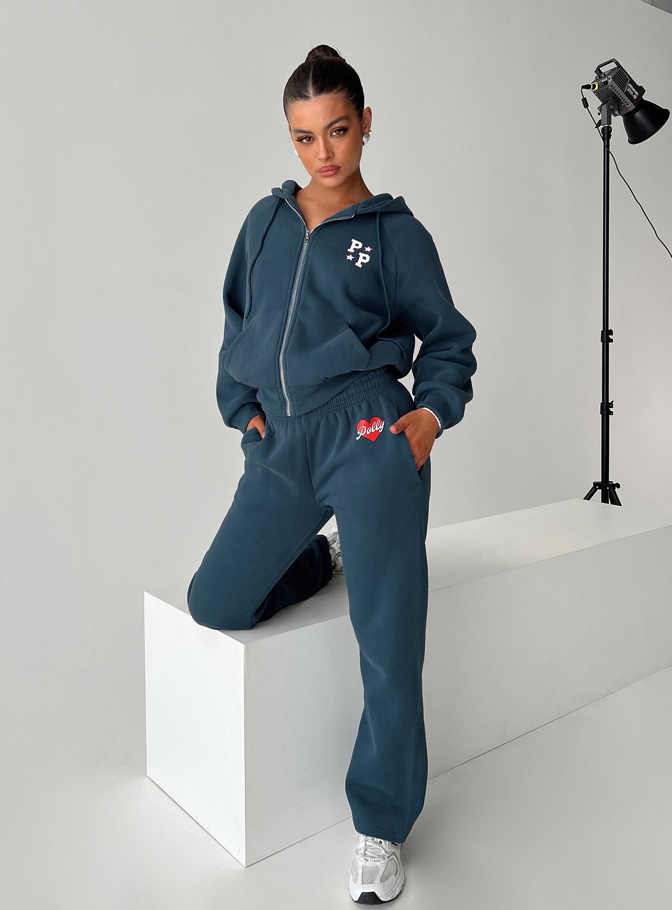 Princess Polly Track Pants Navy / Red sold by Princess Polly