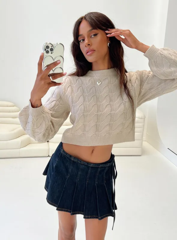 Thekla Sweater Beige sold by Princess Polly