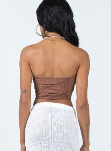 Oscar Strapless Top Brown sold by Princess Polly