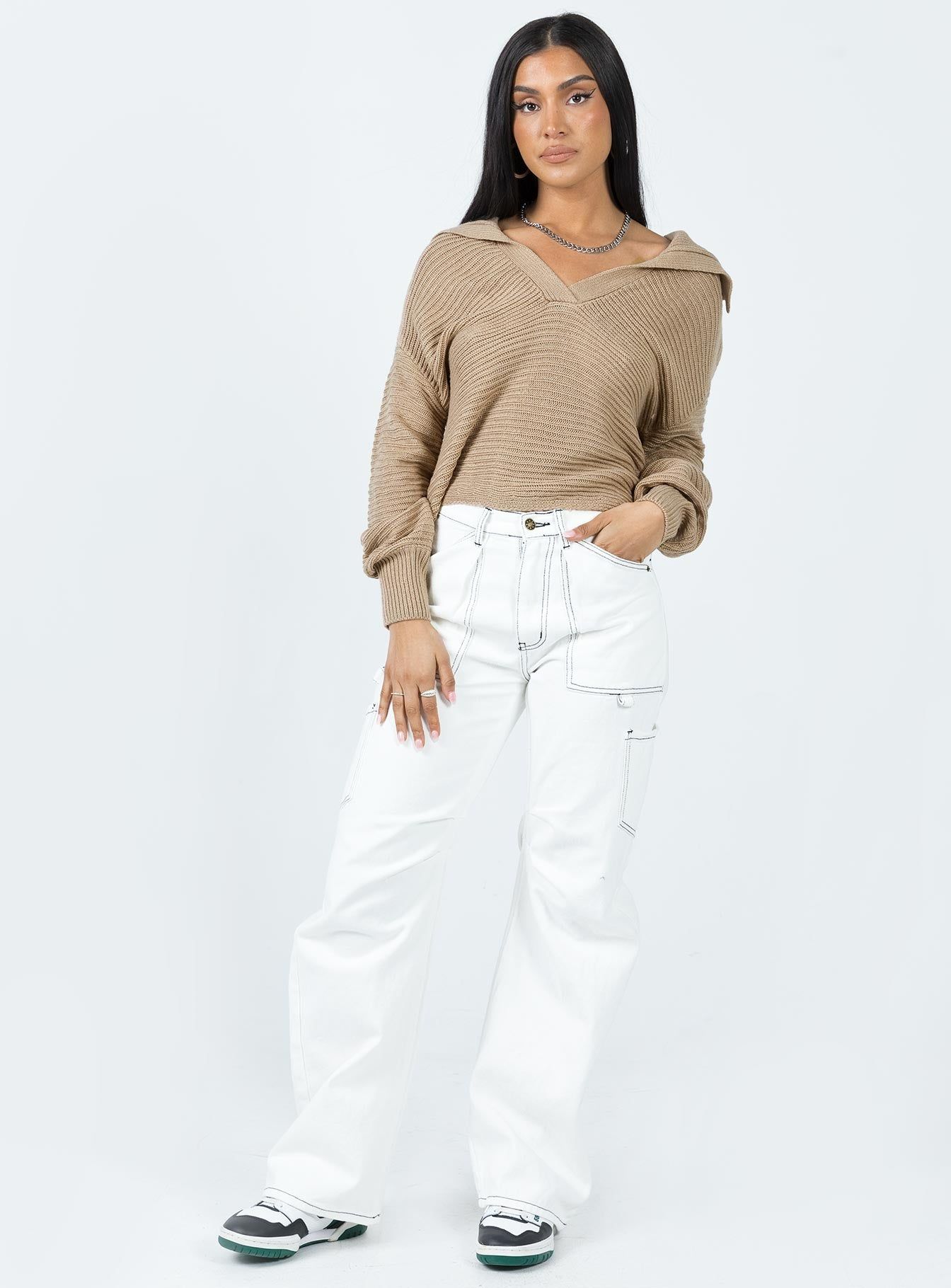 Brihni Oversized Knit Sweater Beige sold by Princess Polly product image thumbnail 2
