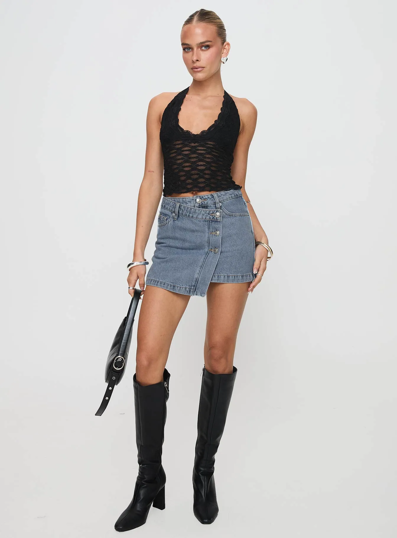 Only Angel Halter Top Black sold by Princess Polly product image thumbnail 3