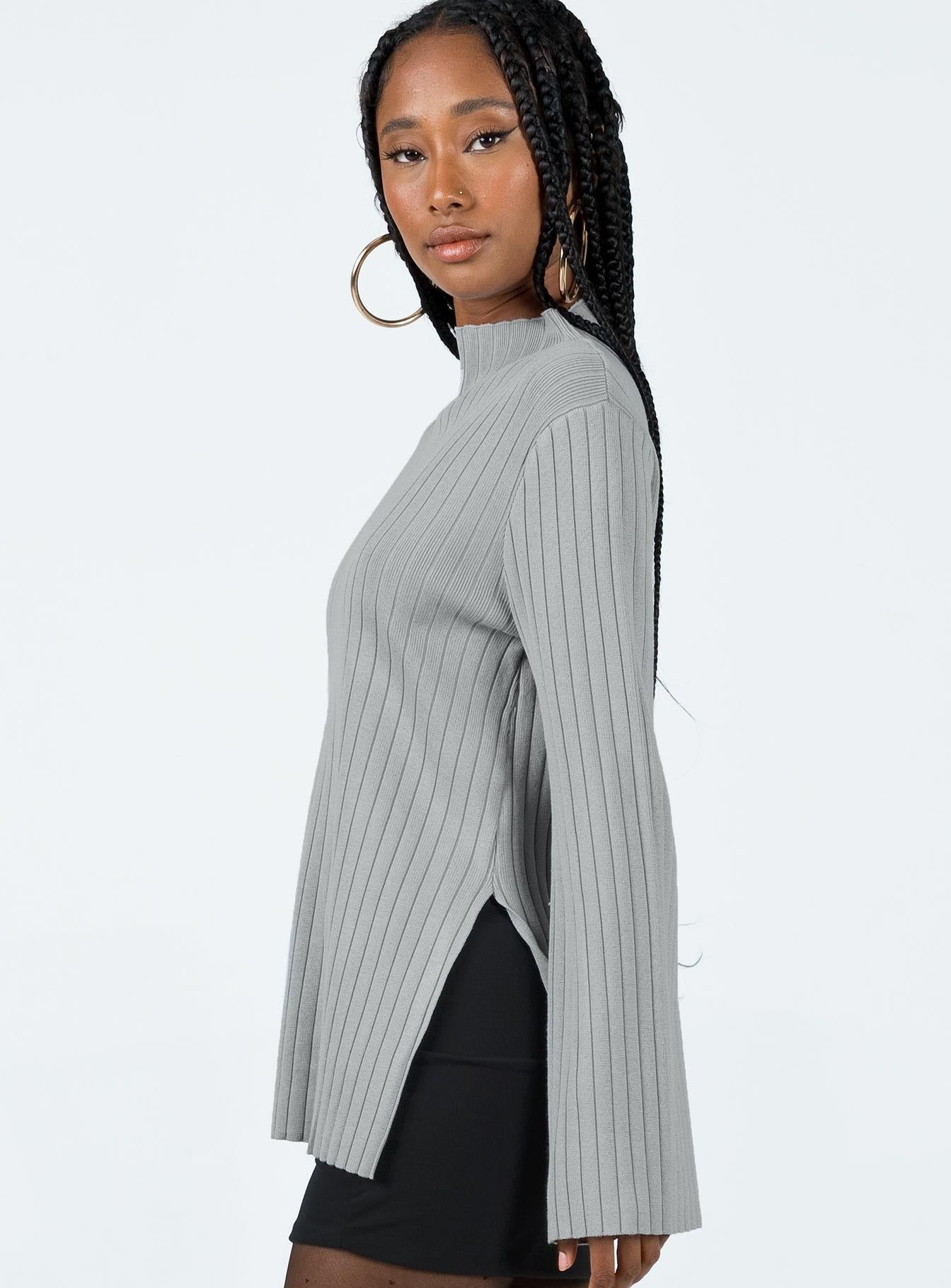 Allen Ribbed Sweater Grey sold by Princess Polly product image thumbnail 3